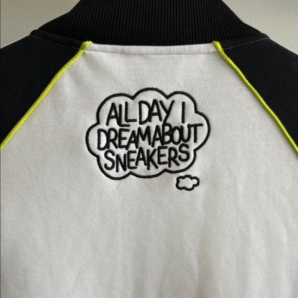 Adidas Black and White Bomber Jacket with Signature Stripes - Picture 8 of 9